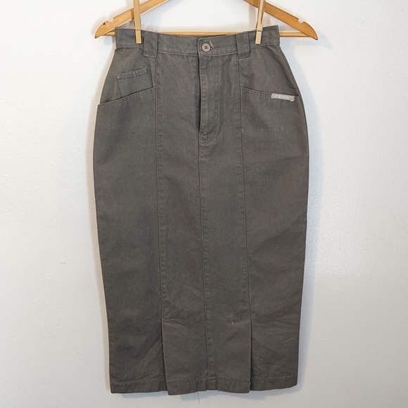 Vintage Jordache Gray Midi Pencil Skirt - Picture 1 of 7